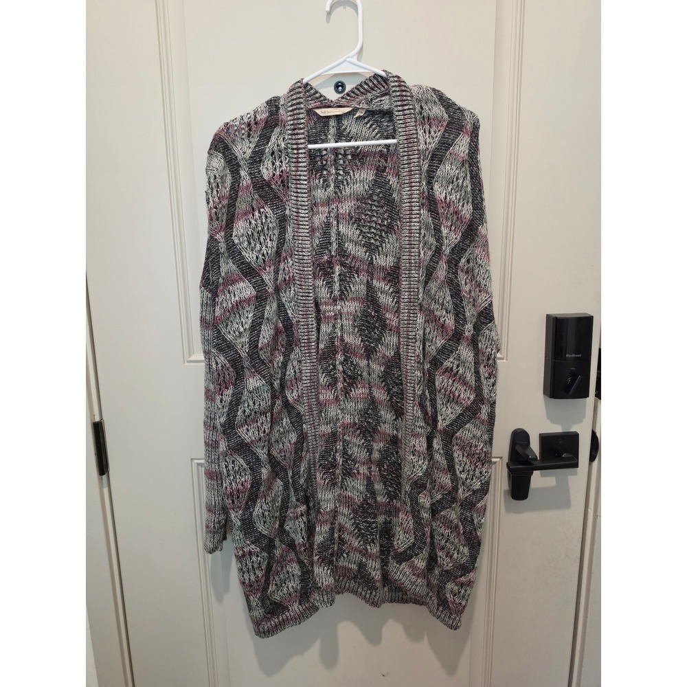Soft Surroundings Womens Cardigan L/XL Open Front Knit Long